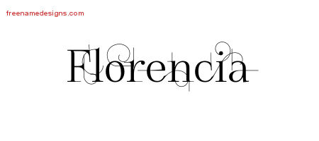 Decorated Name Tattoo Designs Florencia Free