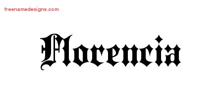 Old English Name Tattoo Designs Florencia Free