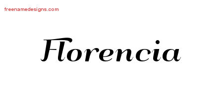 Art Deco Name Tattoo Designs Florencia Printable