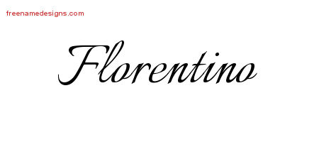 Calligraphic Name Tattoo Designs Florentino Free Graphic