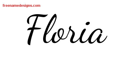 Lively Script Name Tattoo Designs Floria Free Printout