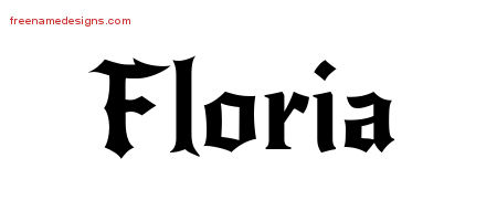 Gothic Name Tattoo Designs Floria Free Graphic