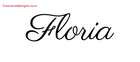 Classic Name Tattoo Designs Floria Graphic Download