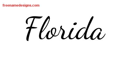 Lively Script Name Tattoo Designs Florida Free Printout