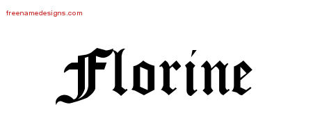 Blackletter Name Tattoo Designs Florine Graphic Download