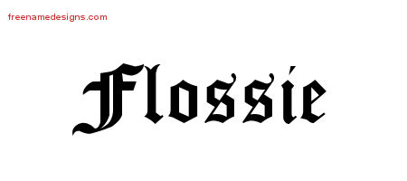 Blackletter Name Tattoo Designs Flossie Graphic Download