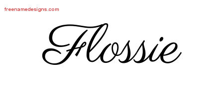 Classic Name Tattoo Designs Flossie Graphic Download