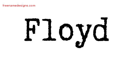 Typewriter Name Tattoo Designs Floyd Free Printout