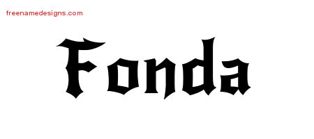 Gothic Name Tattoo Designs Fonda Free Graphic