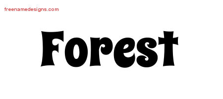 Groovy Name Tattoo Designs Forest Free