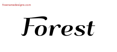 Art Deco Name Tattoo Designs Forest Graphic Download