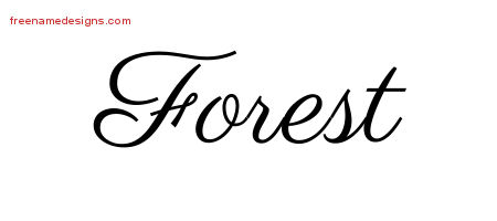 Classic Name Tattoo Designs Forest Printable