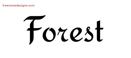 Calligraphic Stylish Name Tattoo Designs Forest Free Graphic