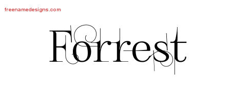 Decorated Name Tattoo Designs Forrest Free Lettering