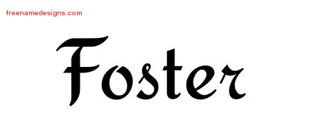 Calligraphic Stylish Name Tattoo Designs Foster Free Graphic