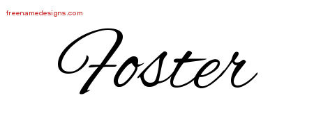 Cursive Name Tattoo Designs Foster Free Graphic