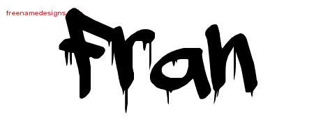 Graffiti Name Tattoo Designs Fran Free Lettering