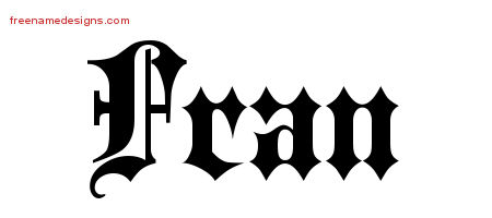 Old English Name Tattoo Designs Fran Free
