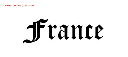 Blackletter Name Tattoo Designs France Graphic Download