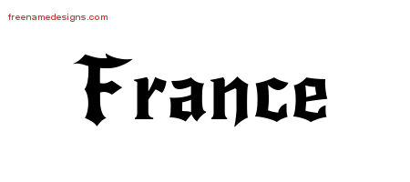 Gothic Name Tattoo Designs France Free Graphic
