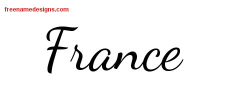 Lively Script Name Tattoo Designs France Free Printout