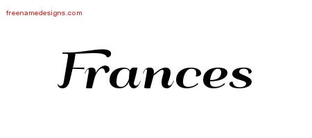 Art Deco Name Tattoo Designs Frances Printable