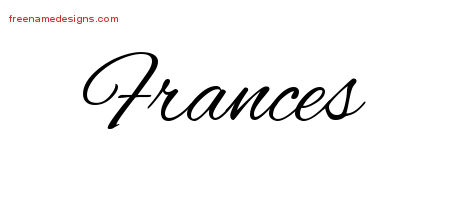 Cursive Name Tattoo Designs Frances Free Graphic