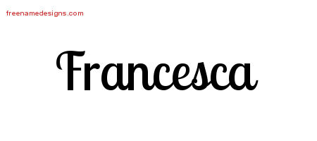 Handwritten Name Tattoo Designs Francesca Free Download