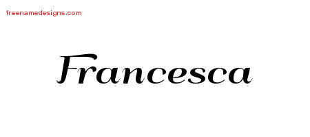 Art Deco Name Tattoo Designs Francesca Printable