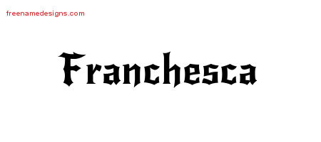 Gothic Name Tattoo Designs Franchesca Free Graphic