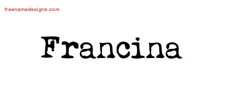 Vintage Writer Name Tattoo Designs Francina Free Lettering