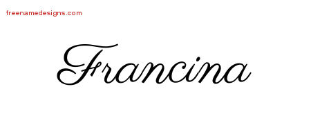 Classic Name Tattoo Designs Francina Graphic Download