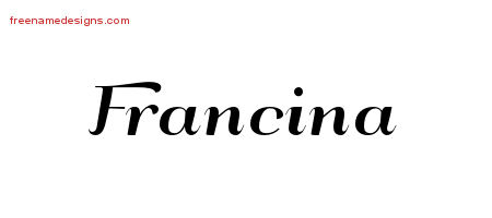Art Deco Name Tattoo Designs Francina Printable