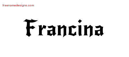 Gothic Name Tattoo Designs Francina Free Graphic