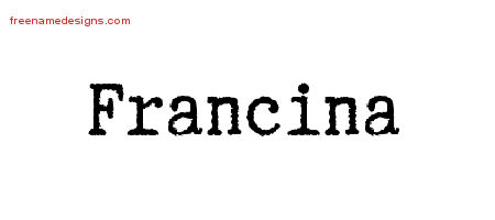 Typewriter Name Tattoo Designs Francina Free Download