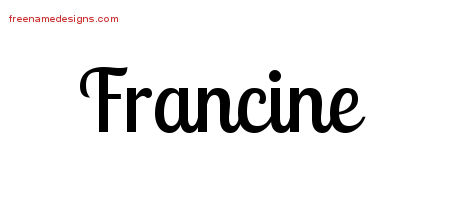 Handwritten Name Tattoo Designs Francine Free Download
