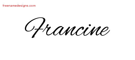 Cursive Name Tattoo Designs Francine Download Free