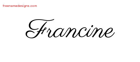 Classic Name Tattoo Designs Francine Graphic Download