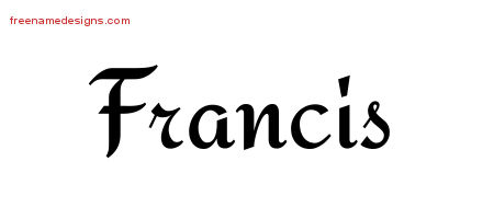 Calligraphic Stylish Name Tattoo Designs Francis Free Graphic