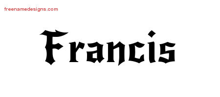 Gothic Name Tattoo Designs Francis Free Graphic