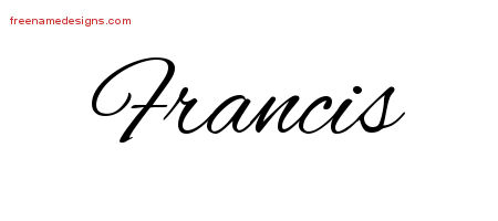 Cursive Name Tattoo Designs Francis Free Graphic