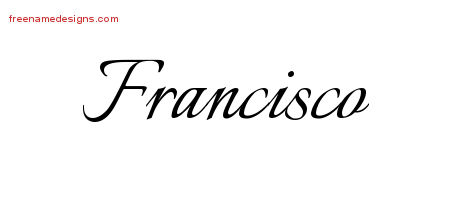 Calligraphic Name Tattoo Designs Francisco Free Graphic
