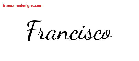Lively Script Name Tattoo Designs Francisco Free Printout