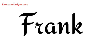 Calligraphic Stylish Name Tattoo Designs Frank Free Graphic