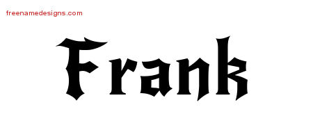 Gothic Name Tattoo Designs Frank Free Graphic