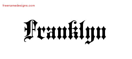 Old English Name Tattoo Designs Franklyn Free Lettering