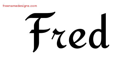 Calligraphic Stylish Name Tattoo Designs Fred Free Graphic