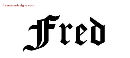 Blackletter Name Tattoo Designs Fred Graphic Download
