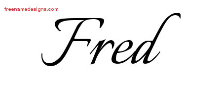 Calligraphic Name Tattoo Designs Fred Free Graphic