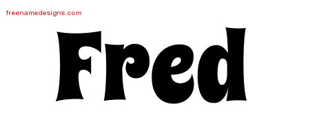Groovy Name Tattoo Designs Fred Free